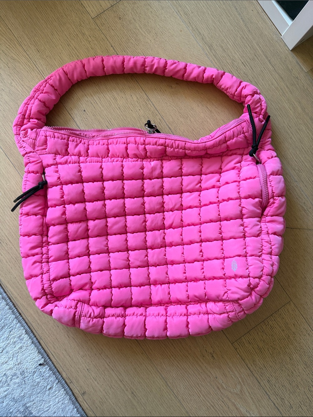 FP Movement by Free People Quilted Hot Pink Shoulder Bag with Padded Handle
